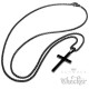 Kleines Kreuz aus Edelstahl schwarz schlicht Anhänger Herren Schmuck + Halskette