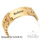 Herren Armband mit Wunsch-Gravur breites Edelstahl-Armband vergoldet Männer Geschenk