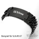 Schwarzes XL Armband mit Wunsch-Gravur breit Edelstahl individuelles Geschenk
