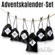 Adventskalender-Set mit Gutschein, 24 Beuteln, Aufklebern und Schnur