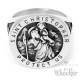 St. Christopher Ring mit Kreuzen Siegelring 316L Edelstahl christlicher Bikerring