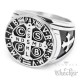 Siegelring mit Benediktus-Kreuz aus massivem Edelstahl Schutzamulett Bikerring