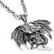 Teufel Anhänger mit Königskette aus Edelstahl Horror Totenkopf Dämon Bikerschmuck