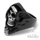 Schwarzer Sensenmann mit silber Skull aus Edelstahl Reaper Bikerschmuck Geschenk