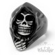 Schwarzer Sensenmann mit silber Skull aus Edelstahl Reaper Bikerschmuck Geschenk