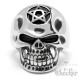 Totenkopf-Ring mit Pentagramm aus Edelstahl silber Bikerschmuck Männer Geschenk