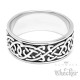 Keltischer Knoten Bandring aus Edelstahl silber Winkinger-Ring verschlungene Linien