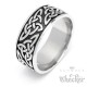 Keltischer Knoten Bandring aus Edelstahl silber Winkinger-Ring verschlungene Linien