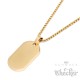 Goldenes DogTag mit Gravur und Halskette klein gold individuelle Herren Halskette