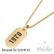 Goldenes DogTag mit Gravur und Halskette klein gold individuelle Herren Halskette