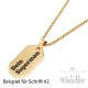 Goldenes DogTag mit Gravur und Halskette klein gold individuelle Herren Halskette