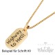 Goldenes DogTag mit Gravur und Halskette klein gold individuelle Herren Halskette