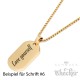 Goldenes DogTag mit Gravur und Halskette klein gold individuelle Herren Halskette