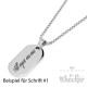 Kleines DogTag mit Wunsch-Gravur aus Edelstahl Herren Halskette silber Anhänger