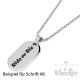 Kleines DogTag mit Wunsch-Gravur aus Edelstahl Herren Halskette silber Anhänger