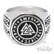 Wikinger-Ring mit Valknut dem Krieger Symbol und Schutz-Runen Berserker Edelstahl