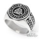 Wikinger-Ring mit Valknut dem Krieger Symbol und Schutz-Runen Berserker Edelstahl