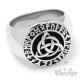 Massiver Wikinger-Ring mit Triqueta und Runenkreis Edelstahl Bikerschmuck Geschenk