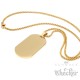 Goldenes DogTag mit Wunschgravur und Halskette Herren Anhänger Gravurplatte gold