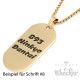 Goldenes DogTag mit Wunschgravur und Halskette Herren Anhänger Gravurplatte gold