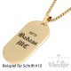 Goldenes DogTag mit Wunschgravur und Halskette Herren Anhänger Gravurplatte gold