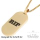 Goldenes DogTag mit Wunschgravur und Halskette Herren Anhänger Gravurplatte gold
