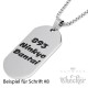 DogTag mit individueller Gravur und Halskette 316L Edelstahl Männer Anhänger silber