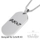 DogTag mit individueller Gravur und Halskette 316L Edelstahl Männer Anhänger silber