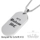 DogTag mit individueller Gravur und Halskette 316L Edelstahl Männer Anhänger silber