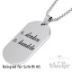DogTag mit individueller Gravur und Halskette 316L Edelstahl Männer Anhänger silber
