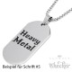 DogTag mit individueller Gravur und Halskette 316L Edelstahl Männer Anhänger silber
