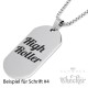 DogTag mit individueller Gravur und Halskette 316L Edelstahl Männer Anhänger silber