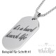 DogTag mit individueller Gravur und Halskette 316L Edelstahl Männer Anhänger silber