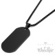 DogTag schwarz mit Wunschtext graviert Halskette Edelstahl Anhänger Männer Geschenk