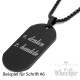 DogTag schwarz mit Wunschtext graviert Halskette Edelstahl Anhänger Männer Geschenk