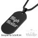 DogTag schwarz mit Wunschtext graviert Halskette Edelstahl Anhänger Männer Geschenk