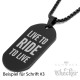 DogTag schwarz mit Wunschtext graviert Halskette Edelstahl Anhänger Männer Geschenk