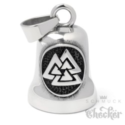 Bikerbell mit Valknut aus massivem Edelstahl Motorrad Glücksglöckchen Ridebell