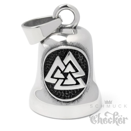 Bikerbell mit Valknut aus massivem Edelstahl Motorrad Glücksglöckchen Ridebell