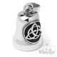 Bikerbell mit Triqueta aus Edelstahl silber poliert Motorrad Glücksbringer Ridebell