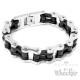Motorradkette silber-schwaz Biker Armkette aus Edelstahl massives Bikerarmband