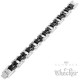 Motorradkette silber-schwaz Biker Armkette aus Edelstahl massives Bikerarmband