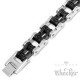 Motorradkette silber-schwaz Biker Armkette aus Edelstahl massives Bikerarmband
