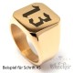 Goldener Siegelring aus Edelstahl 316L vergoldet viereckig schlicht Männer Geschenk