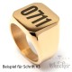 Goldener Siegelring aus Edelstahl 316L vergoldet viereckig schlicht Männer Geschenk