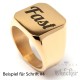 Goldener Siegelring aus Edelstahl 316L vergoldet viereckig schlicht Männer Geschenk