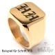 Goldener Siegelring aus Edelstahl 316L vergoldet viereckig schlicht Männer Geschenk