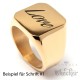 Goldener Siegelring aus Edelstahl 316L vergoldet viereckig schlicht Männer Geschenk
