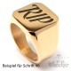 Goldener Siegelring aus Edelstahl 316L vergoldet viereckig schlicht Männer Geschenk