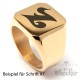 Goldener Siegelring aus Edelstahl 316L vergoldet viereckig schlicht Männer Geschenk